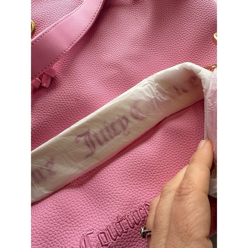 NWT Juicy Couture Pink Bubblegum Bucket Drawstring Shoulder/Cross Body Bag Purse - Picture 4 of 8